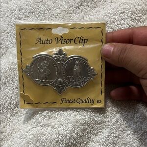 Finest Quality Silver Auto Visor Clip